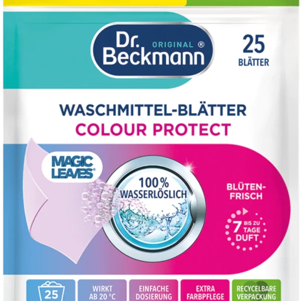 Dr. Beckmann Magic Leaves Colour Protect – pesulehed värvilisele pesule (25 tk)