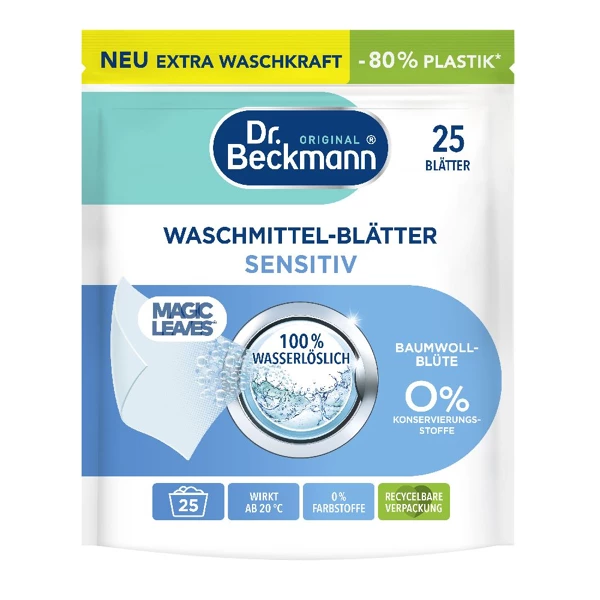 Dr. Beckmann Magic Leaves pesulehed – Sensitive (25 tk)