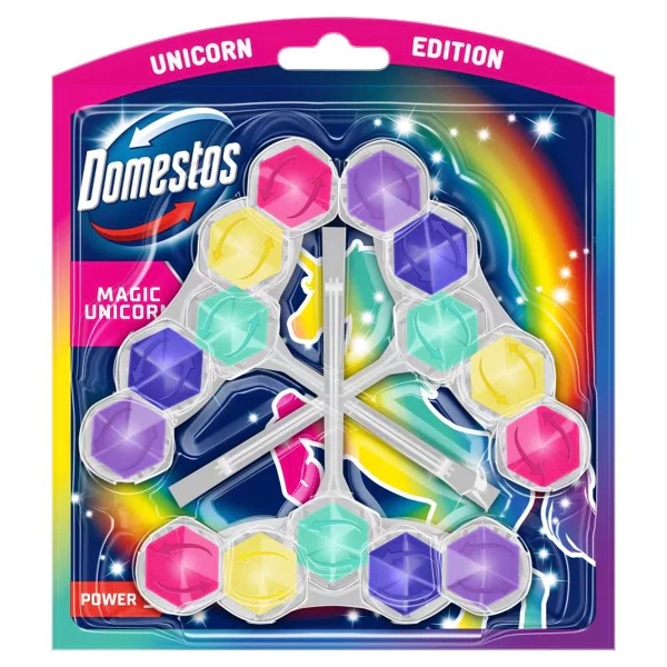 Domestos Power 5 WC-värskendaja – Magic Unicorn (3 x 50 g)
