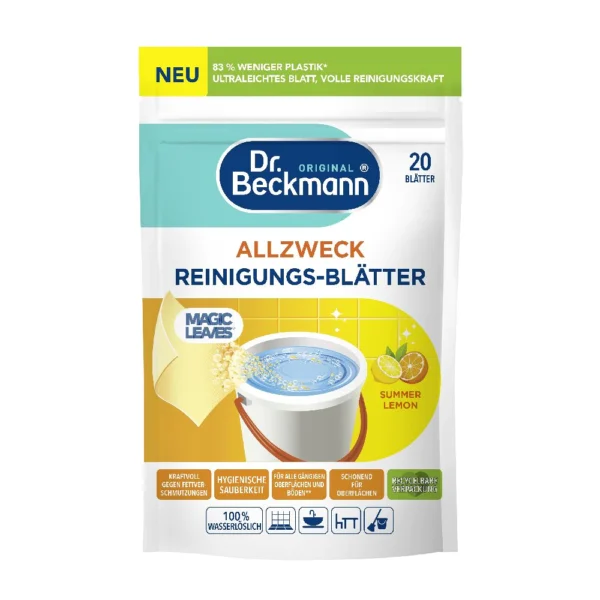 Dr. Beckmann Magic Leaves – Summer Lemon puhastuslehed (44 g)